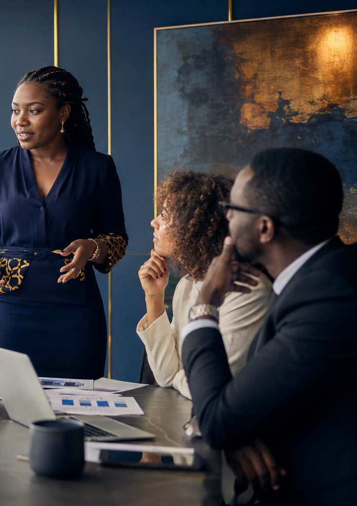 Échange professionnel autour d’une table de réunion